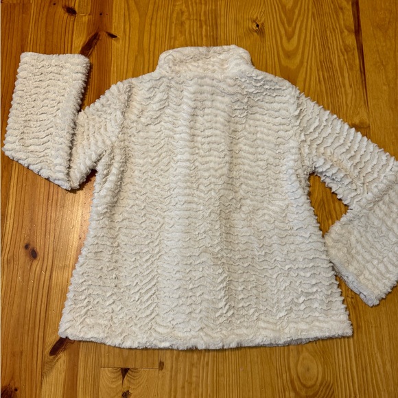 Patagonia Fleece Pelage Jacket XLarge Ivory High Pile Coat Asymmetric Zip Snap - Picture 10 of 10